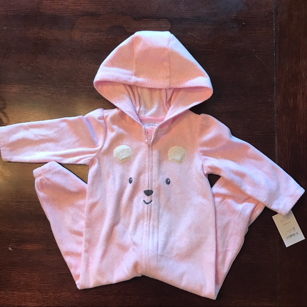 Carter's Fleece Hooded Bear Romper 12 Month